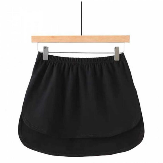 Flexible A-line Skirts Hemline Shirt Hem Women Slips Layering Fake Top Mini Skirt False Layers BLACK M