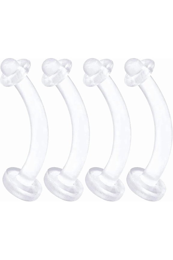 Flexible Acrylic Clear Belly Button Ring Retainer 14 Gauge Navel Bar Earrings Piercing Jewelry See More Sizes