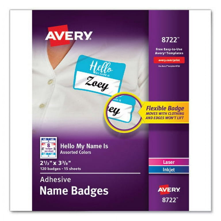 Flexible Adhesive Name Badge Labels, Flexible Adhesive Name Badge Labels,