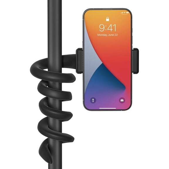 Flexible and Adjustable Stroller Phone Holder for Golf Cart, Treadmill, Shopping Cart, Boat, Bike Phone Mount for iPhone and Android Cell Phone Holder to Clamp on Steering Wheel, Car Seat, Spin Bike