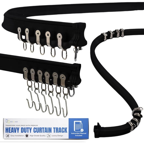 Flexible Aluminum Ceiling Curtain Track 3 ft to 16.4 ft Bendable Wall or Ceiling Mount Rail for Bay Windows RVs Room Dividers Showers