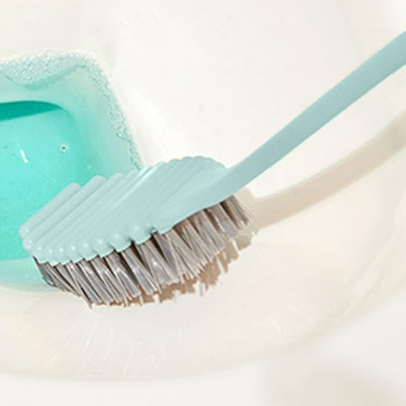 Flexible Angle Toilet Cleaning Brush, No Installation Bathroom Scrubber - Bendable Neck Scrubber With Stand, Under-Rim Cleaner For Porcelain Fixtures