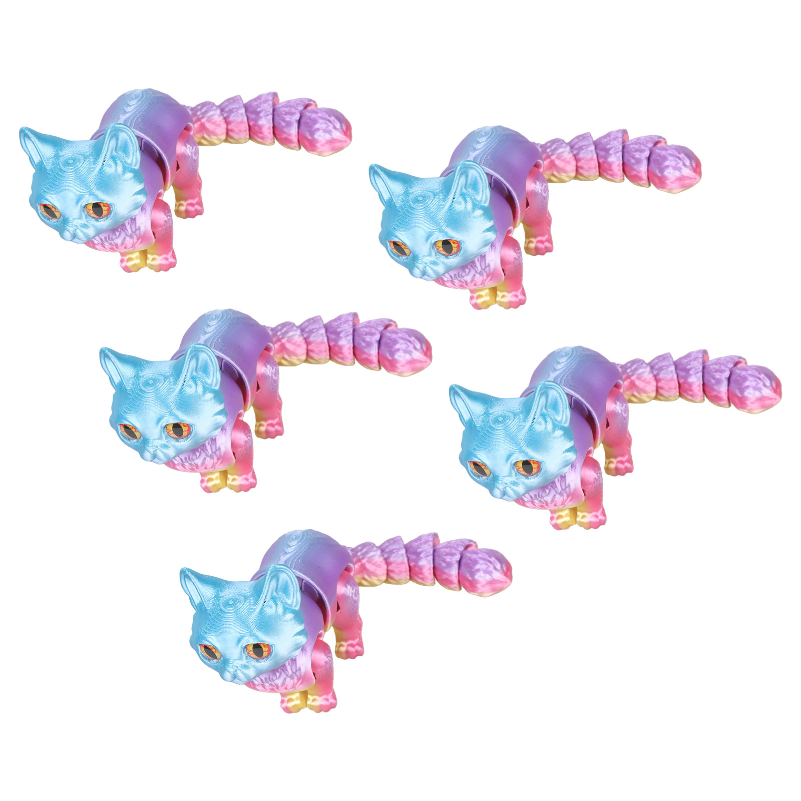 Flexible Articulated Cats Fidgets Toy Desktop Pet Decorations 3 ...