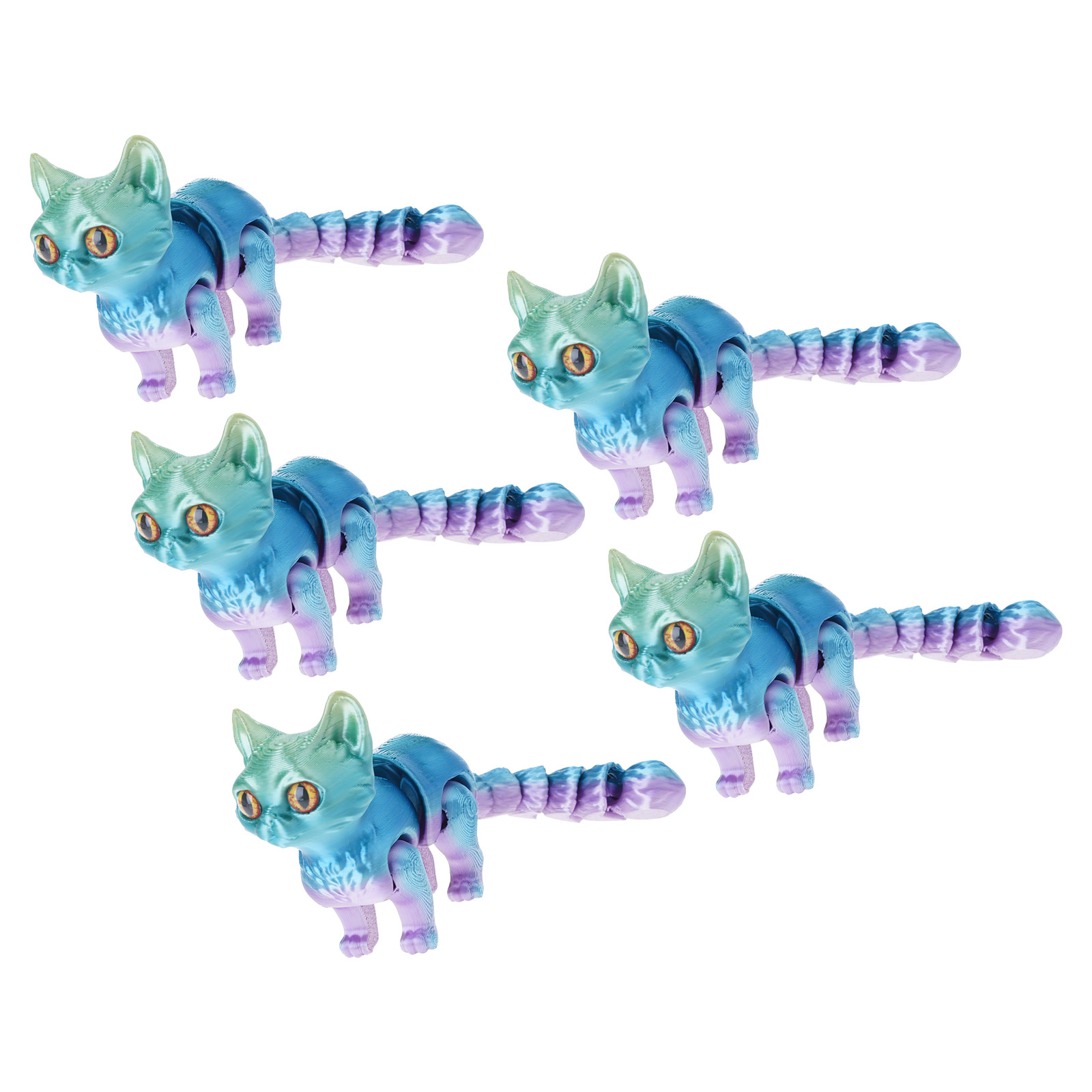 Flexible Articulated Cats Fidgets Toy Desktop Pet Decorations 3 ...