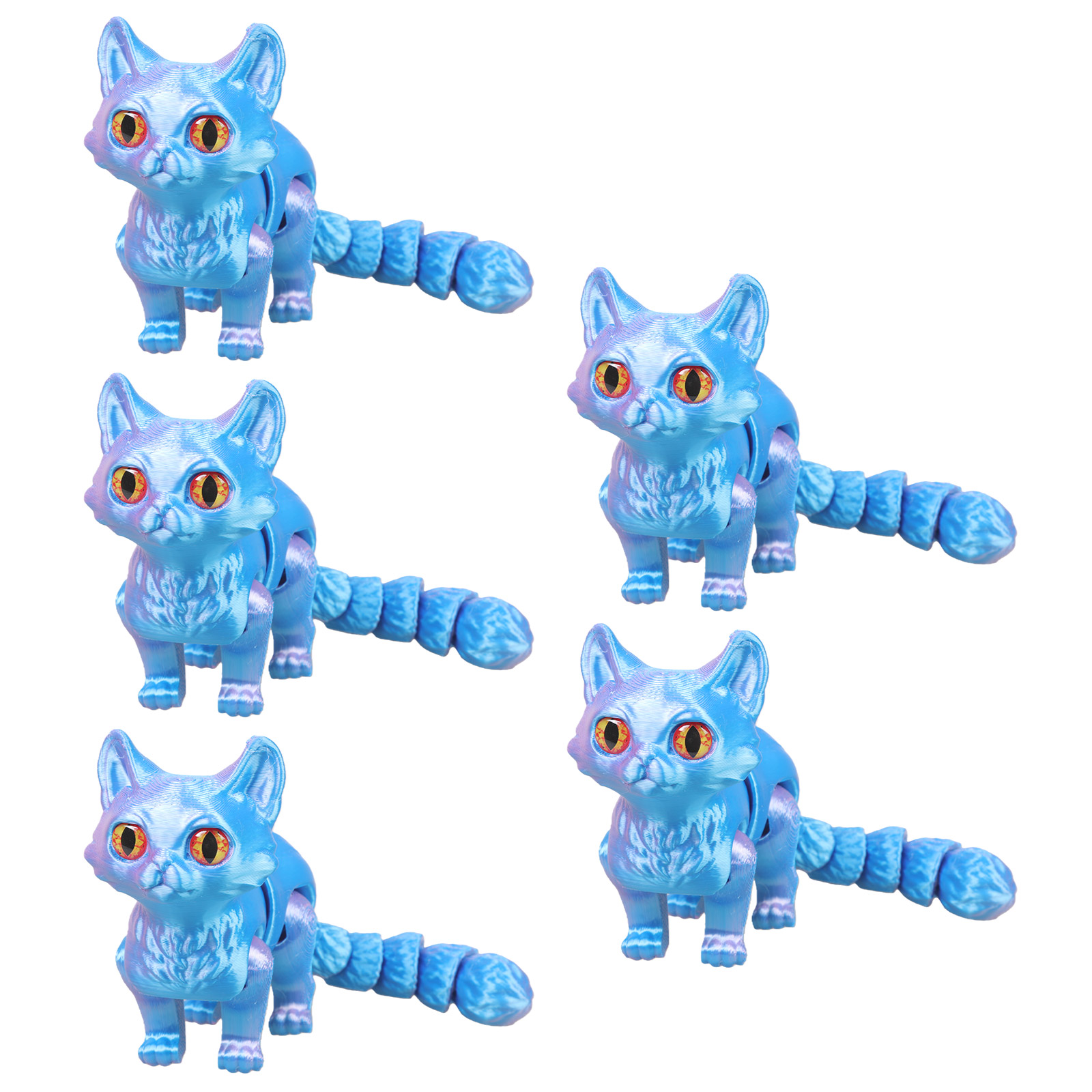 Flexible Articulated Cats Fidgets Toy Desktop Pet Decorations 3 ...