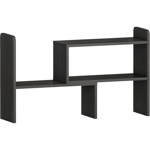 Flexible Assembly Desk Top Organizer, Free Combination Desktop Organizer Shelf, Wood Office Supplies Organizer for Office, Classroom, Dorm, Black