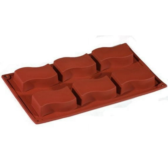 Flexible Bakeware: Wavy Rectangle 3.15" x 1.77" x .99" Deep, 6 Cavities