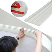 Flexible Baseboard Molding Trim, 3.8 Inch Self-Adhesive Vinyl Wall Base Peel and Stick Cove Base Rubber Wall Baseboard Moulding Trim, 16.40 Ft
