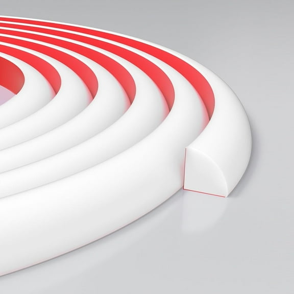 Flexible Baseboard Molding Trim,39'' Self-Adhesive Quarter Round Molding,Door Weather Stripping Door Seal Strip,Peel Edge Molding for Floor, Waterproof Bendable Trim for Wall,Countertop,White