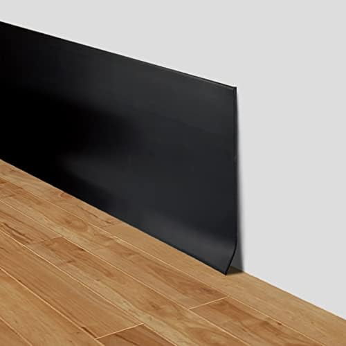 Flexible Baseboard Molding Trim 4 Inch x 100 Feet Self-Adhesive Vinyl Wall Base Peel and Stick Cove Base Rubber Wall Moulding Trim (Black)