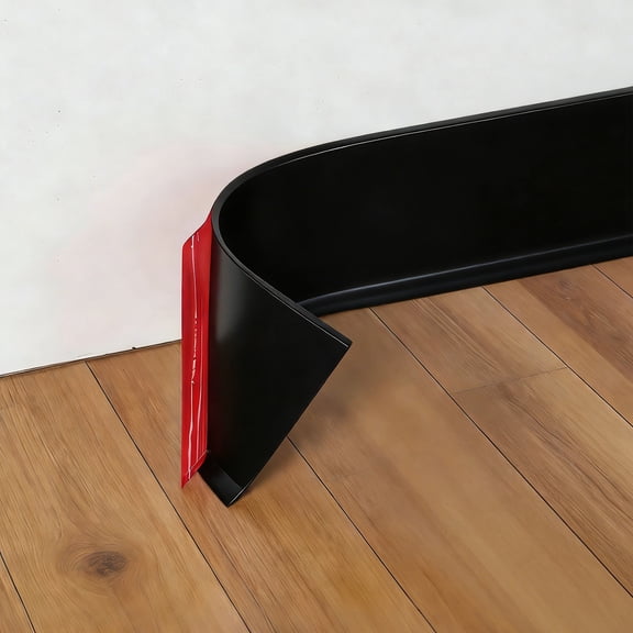 Flexible Baseboard Molding Trim 4 in x 40 Ft, Peel-and-stick Flexible Self-adhesive Rubber Wall Base Trim, Vinyl Baseboard With Recessed Base Is Suitable For GaragesFloors, And Walls,Black