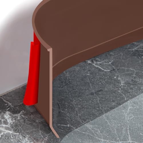 Flexible Baseboard Molding Trim 6 Inch Self-Adhesive Vinyl Wall Base Peel and Stick Cove Base Rubber Wall Baseboard Moulding Trim (20Ft, Brown)