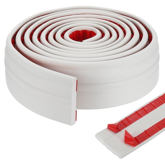 Flexible Baseboard Molding Trim Milk White 2.36"(W)x10ft(L) NBR, Peel and Stick Rubber Wall Base Molding Trim,Self-Adhesive,Wall Base Cove Base,for Garage Bathroom Cabinet Floor