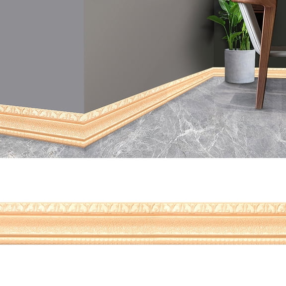 Flexible Baseboard Molding Trim,Orange Peel and Stick Self-Adhesive Design Wall Trim, Caulk and Trim Strips for Wall, Baseboard, Ceiling ( 91x3.14 inches)