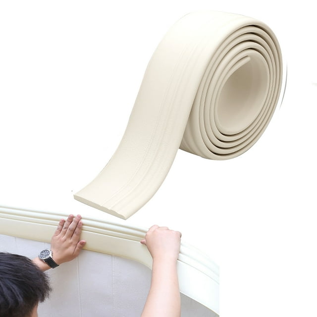 Flexible Baseboard Molding Trim Peel and Stick Self Adhesive, 16.4 ft x