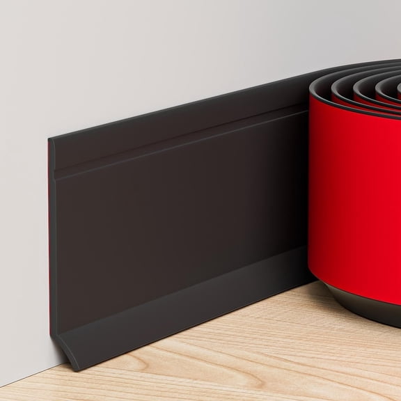 Flexible Baseboard Trim, 6 Inch(H) x 20 Feet(L) Peel and Stick Vinyl Baseboard Molding Trim, Self-Adhesive Wall Base Cove Base