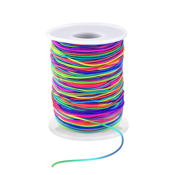 Flexible Beading Thread, 1mm Elastic String for DIY Crafts, Bracelet Making, Secure Knots, Sturdy Nylon Polyester, Multicolor