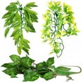 thumbnail image 1 of Flexible Bend-A-Branch Jungle Vines Reptile Plants Hanging Fake Vine Lizard Carpet Mat Plastic Terrarium Plant Leaves Pet Habitat Decor for Bearded Dragons, Frogs, Snakes, Hermit Crab, Chameleons, 1 of 6