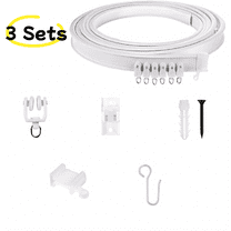 Flexible Bendable Ceiling Curtain Track, 1m (3.28ft), Ceiling Track Ceiling Mount, for Curtain Track with Track Curtain System, RV Curtain Spacer, Curtain Ceiling Track-3pc