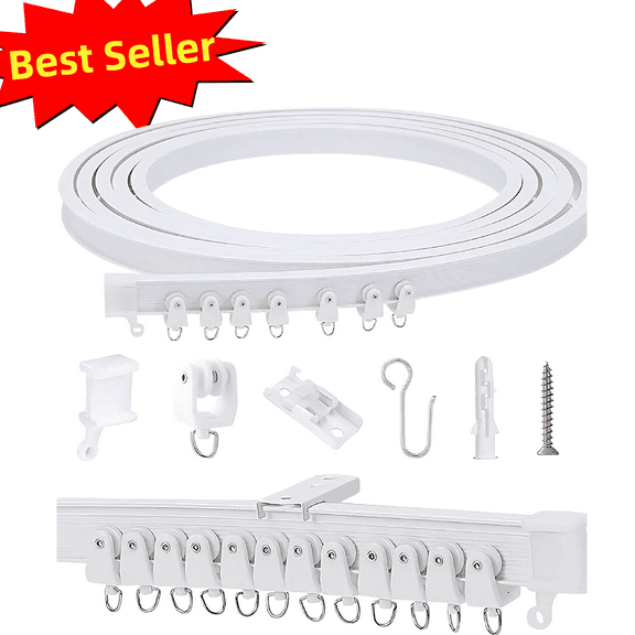 Flexible Bendable Ceiling Curtain Track, 1m (3.28ft), Ceiling Track Ceiling Mount, for Curtain Track with Track Curtain System, RV Curtain Spacer, Curtain Ceiling Track-1pc