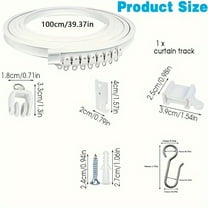 Flexible Bendable Ceiling Curtain Track, 1m (3.28ft), Ceiling Track Ceiling Mount, for Curtain Track with Track Curtain System, RV Curtain Spacer, Curtain Ceiling Track-1pc