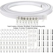 Flexible Bendable Ceiling Curtain Track, 5 Meters 16.4FT, Ceiling Track Ceiling Mount for Curtain Rail with Track Curtain System, RV Curtain Track, Room Divider, Ceiling Track for Curtains