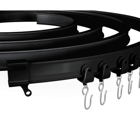 Flexible Bendable Ceiling Curtain Track, 9.8FT (3m), Ceiling Mount for Curtain Rail with Track Curtain System, Hanging Room Divider, Ceiling Curtain Rod, RV Ceiling Track for Curtains black