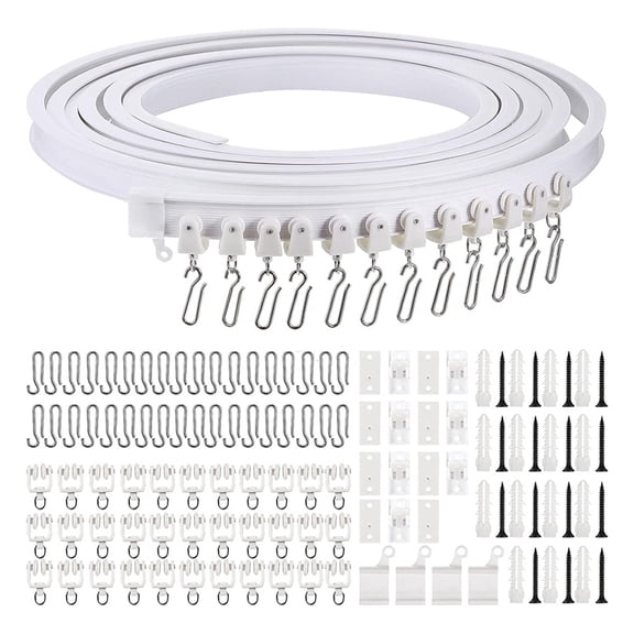 Flexible Bendable Ceiling Curtain Track, 9.8ft/16.4ft(5m), Ceiling Mount for Curtain Rail with Track for Room Divider