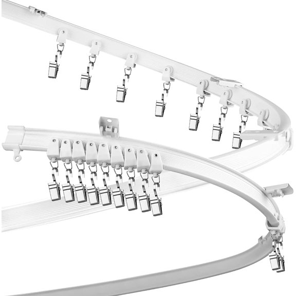 Flexible Bendable Ceiling Curtain Track, Curved Ceiling Track for Curtains, Room Divider Ceiling Track Rail System (5 Meters)