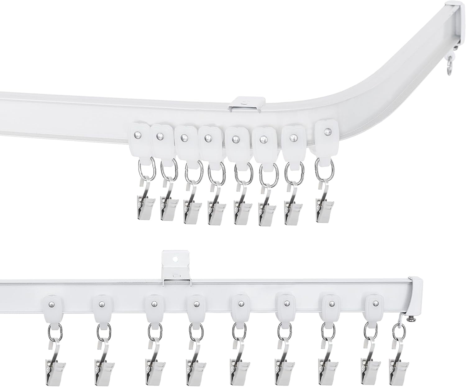 Flexible Bendable Ceiling Curtain Track, Room Divider Curtain Rod ...