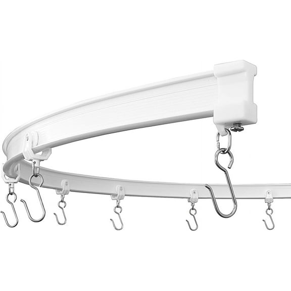 Flexible Bendable Ceiling Curtain Track System 30 Ft White