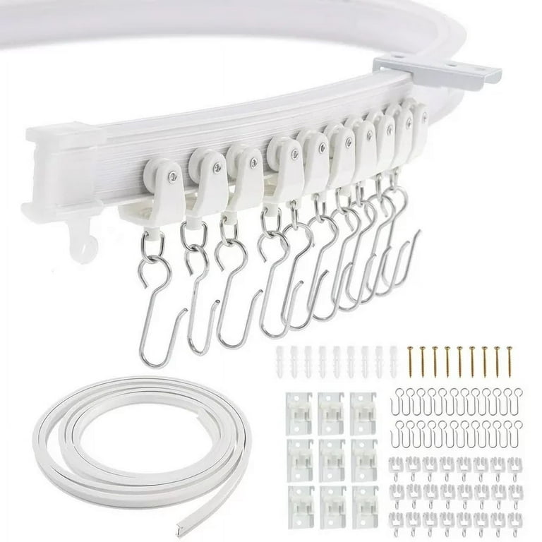 Flexible Bendable Ceiling Curtain Track, White Curved Ceiling