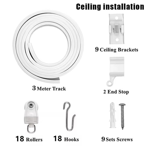 Flexible Bendable Curtain Track Ceiling Wall Mount Curved Heavy Duty RV Sliding Curtain Rail System Room Divider