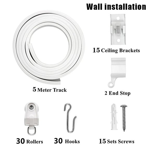 Flexible Bendable Curtain Track Ceiling Wall Mount Curved Heavy Duty RV Sliding Curtain Rail System Room Divider