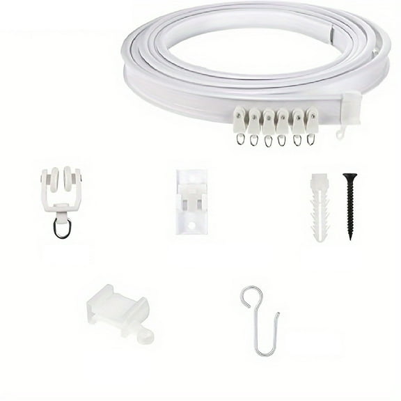 Flexible Bendable Curtain Track System for Ceiling Wall Mounted Custom Installation Smooth Gliding Durable Metal Rail with Rollers Brackets