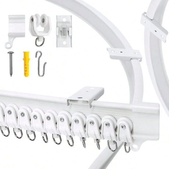 Flexible Bendable Curved Ceiling Curtain Track 10 Meters 32.8 Ft For L U Circle Shape Shower Curtain Track RV Curtain Track System Room Divider DIY