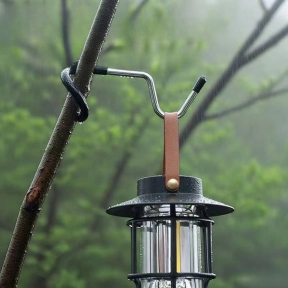Flexible Bendable Metal Branch Hook, Universal S-Shaped Twisted Hanging Hook for Camping Lantern, String Lights, Outdoor Tent, Tree Branch, Patio Rail Hanging Organizer