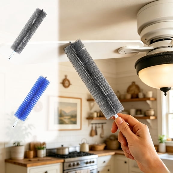 Flexible Bendable Microfiber Long Handle Dust Dusters, with Practical Hanging Holes, Reusable Multi Purpose Cleaners for Ceiling Fans, Blinds and Indoor Dead Corner Dust Removal, Gray