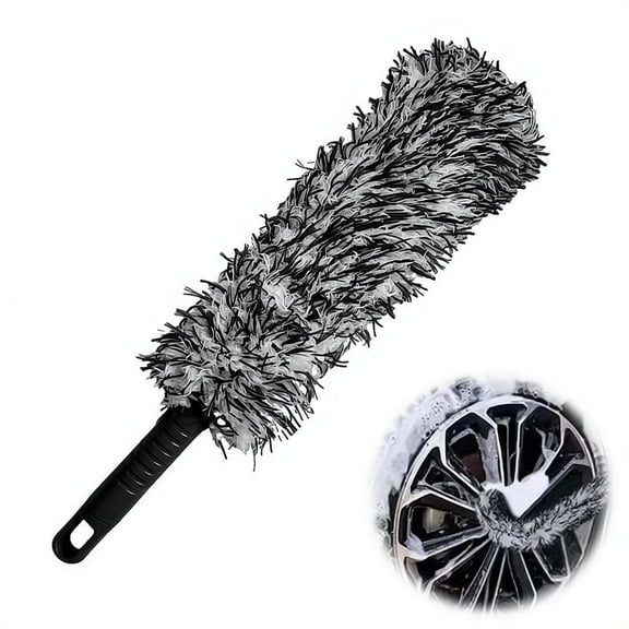 Flexible Bendable Microfiber Wheel Brush, Reusable Detailing Duster for Car Rim Tire & Ga-p Deep Cleaning