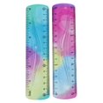thumbnail image 1 of Flexible Bendable Ruler, 2Pcs Gradient Colorful Ruler, 6 Inch Durable Soft Plastic Measuring Ruler, Dual Scale Inches Centimeters Straight Ruler, Non-Break Measuring Tool for Sewing Craft Handcraft, 1 of 5