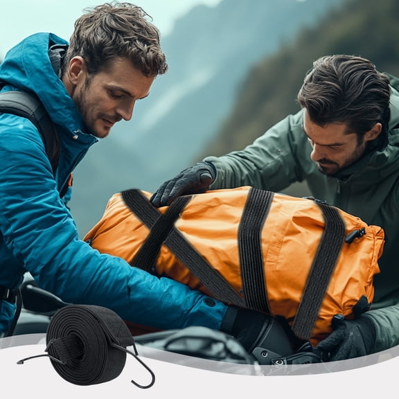 Flexible Binding Cords,Stretchy Fastening Design,Anti Friction Material,Easy Lock Installation,Cargo Securing Straps,for 4th of July Highway Hauls,Vehicle Outdoor Load Fixing Accessories