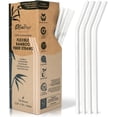 thumbnail image 1 of Flexible Biodegradable Bamboo Fiber Straws, 120 Count | 100% Compostable, Plastic-Free, Eco-Friendly Drinking Straws for Cold Drinks | 7.8'' Bendable, Disposable Bamboo Fiber Straw (120 PCS), 1 of 4