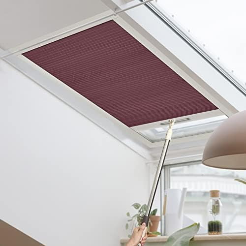 Flexible Blinds for Windows Single Cell Skylight Shades Cordless Privacy Blinds & Shades for Skylight Noise Reduce Energy Saving Honeycomb Blinds, Blackout, Mauve, 36w x 56h