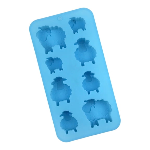 Flexible Blue Silicone Sheep Molds 20cm Food Grade Baking Tray For Ice Candy Chocolate Cake Decorations Chocolate Molds