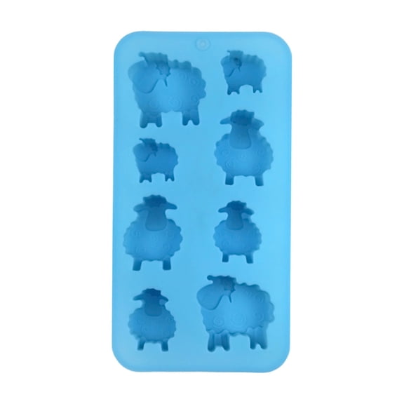 Flexible Blue Silicone Sheep Molds 20cm Grade Baking Tray For Ice Candy Chocolate Cake Decorations Chocolate Molds