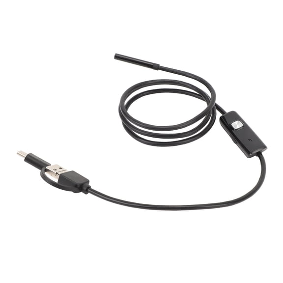 Flexible Borescope 3.28ft / 1m Cable Endoscope Camera with 6 Adjustable LED Lights 5.5mm Waterproof Channel Inspection Scope Type C USB for Android Phone Engine Line Check