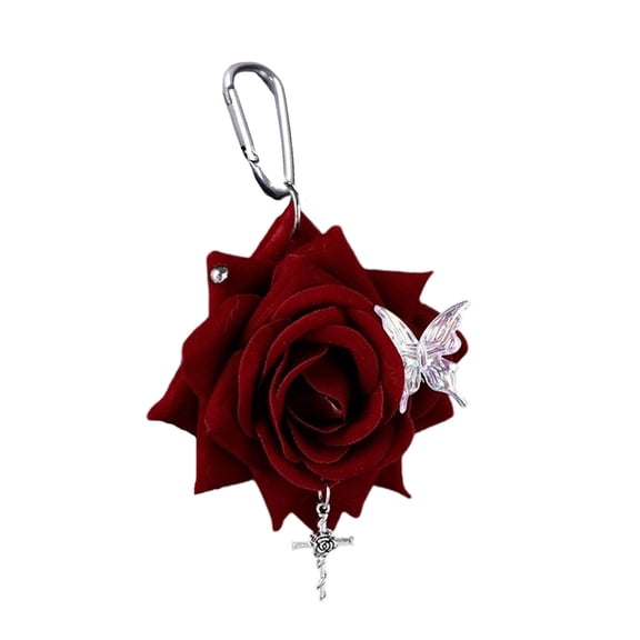 Flexible Butterfly Flower Keychain Scratch Resistant Compact Travel Essential