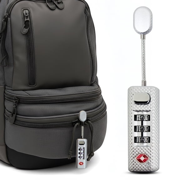 Flexible Cable Case Lock (1-Pack) - TSA Approved Silver Combination Padlock for Savior, Voodoo, 5.11 & Blackhawk Soft Rifle Cases - Secure Zipper Pulls for Range Bags & Backpacks