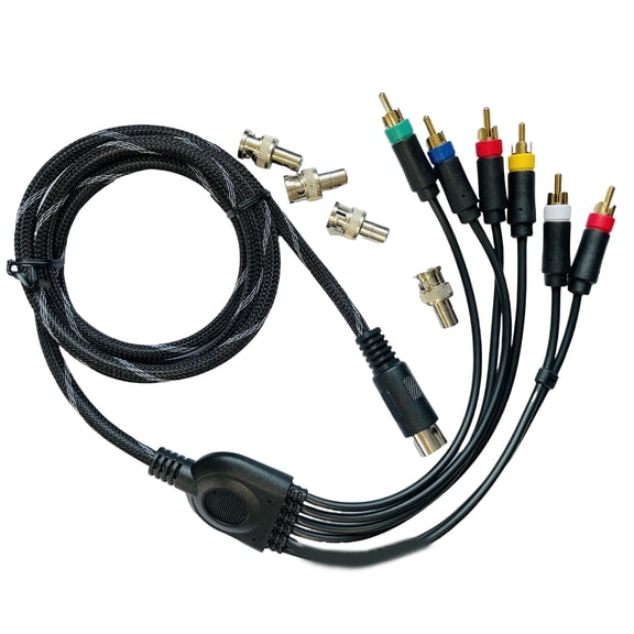 Flexible Cable User friendly Cable Component Composite Cable RGBS/RGB Cable Color Monitors Cable 1.8M for MD1 Consoles