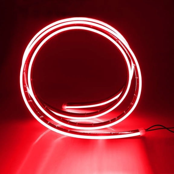Flexible Car Hood LED DRL Guide Light Strip,IP68 Waterproof Bright RGB Lamp Beads Short Circuit Protection,Strong Adhesive No Wiring Universal Auto Exterior Safety Warning Decor Atmosphere Light